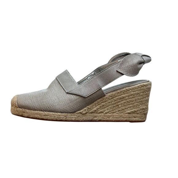 Lauren Ralph Lauren Helma sling back silver metallic espadrilles - 8.5 - Picture 1 of 10